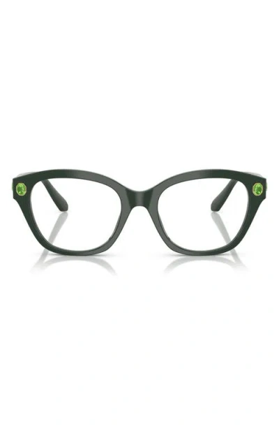 Swarovski 53mm Pillow Optical Glasses In Dark Green