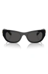 Swarovski 53mm Pillow Sunglasses In Black