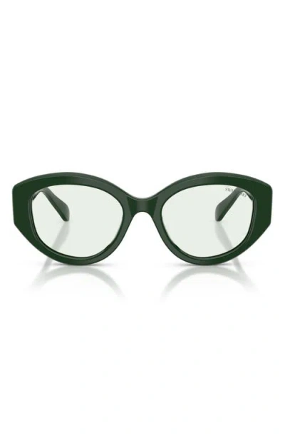 Swarovski 53mm Polarized Irregular Sunglasses In Green