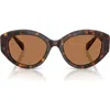 Swarovski 53mm Polarized Round Irregular Sunglasses In Brown