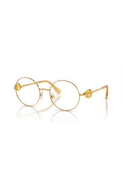 Swarovski 53mm Round Optical Glasses In Gold