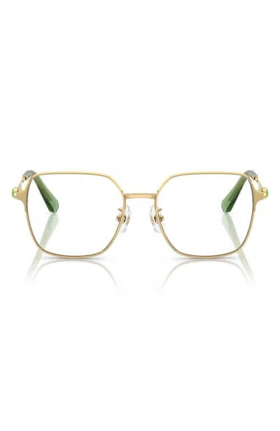 Swarovski 53mm Square Optical Glasses In Gold