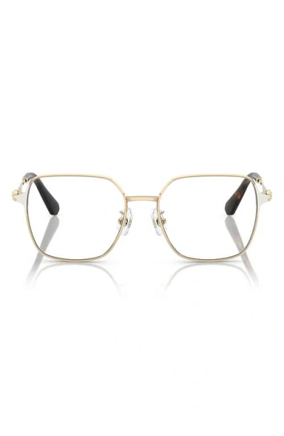 Swarovski 53mm Square Optical Glasses In Pale Gold