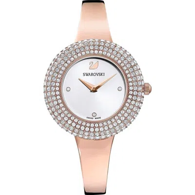 Pre-owned Swarovski 5484073 Crystal Rose Gold Tone Watch