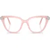 Swarovski 54mm Cat Eye Optical Glasses In Pink