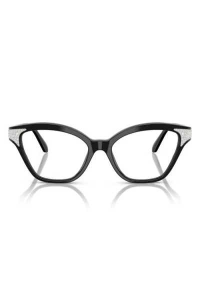 Swarovski 54mm Cat Eye Optical Glasses In Black