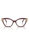 Swarovski 54mm Cat Eye Optical Glasses In Burgundy