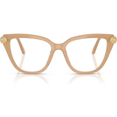Swarovski 54mm Cat Eye Optical Glasses In Milky Beige/demo Lens