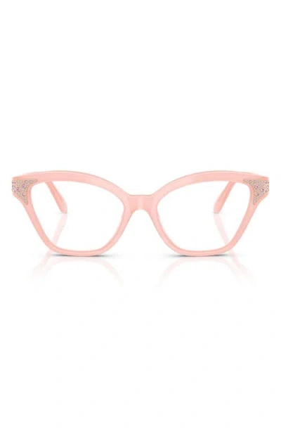 Swarovski 54mm Cat Eye Optical Glasses In Milky Pink