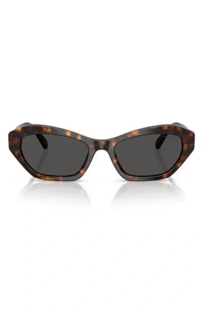 Swarovski 54mm Cat Eye Sunglasses In Brown