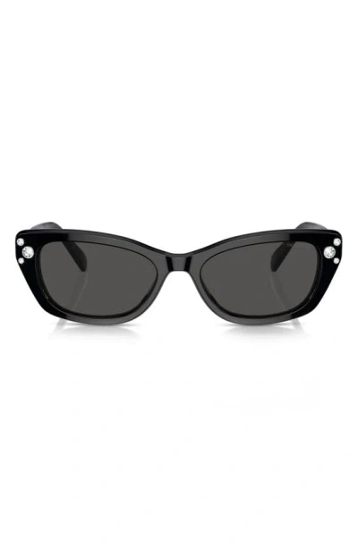 Swarovski 54mm Constella Cat Eye Sunglasses In Black