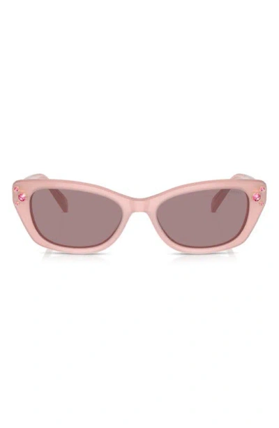 Swarovski 54mm Constella Cat Eye Sunglasses In Milky Pink