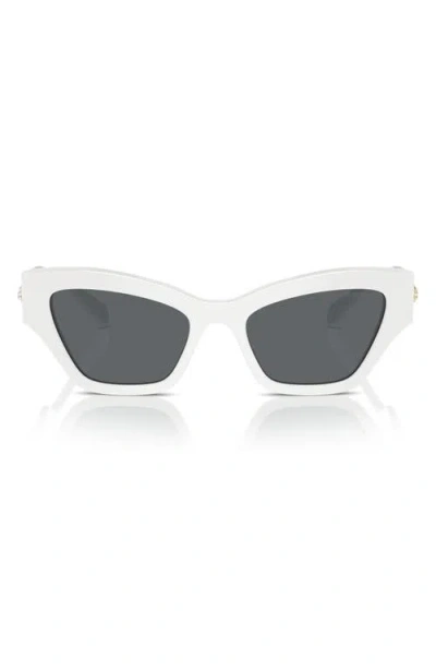 Swarovski 54mm Crystal Cat Eye Sunglasses In White