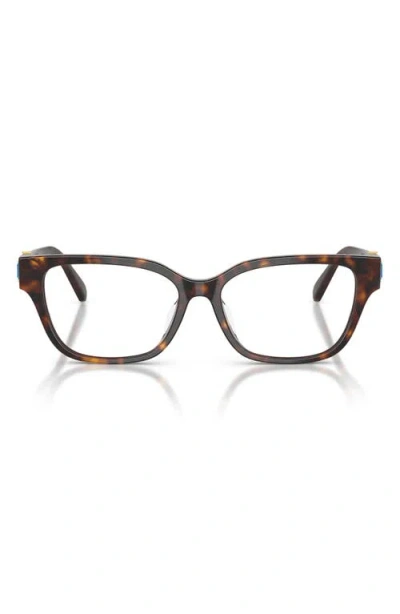 Swarovski 54mm Crystal Embellished Pillow Optical Glasses In Brown