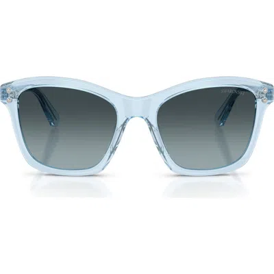 Swarovski 54mm Gradient Square Sunglasses In Blue