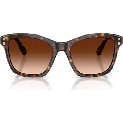 Swarovski 54mm Gradient Square Sunglasses In Brown