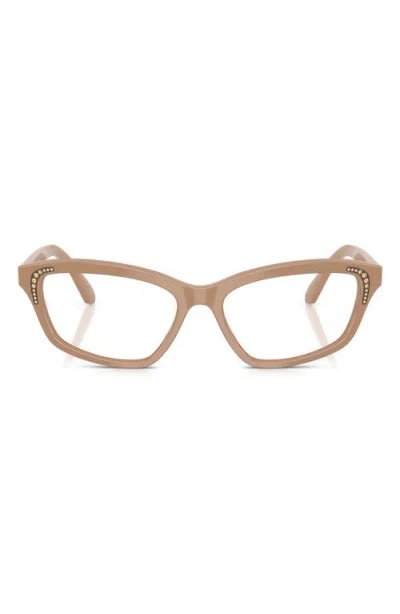 Swarovski 54mm Irregular Optical Glasses In Beige