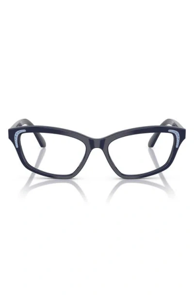 Swarovski 54mm Irregular Optical Glasses In Navy