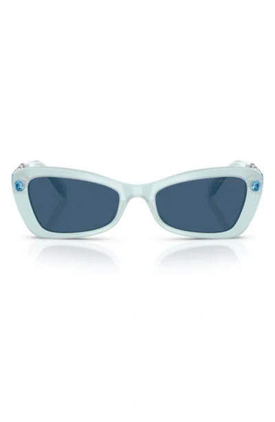 Swarovski 54mm Irregular Sunglasses In Blue