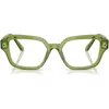 Swarovski 54mm Pillow Optical Glasses In Transparent Green