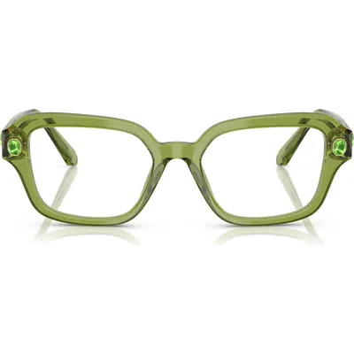 Swarovski 54mm Pillow Optical Glasses In Transparent Green