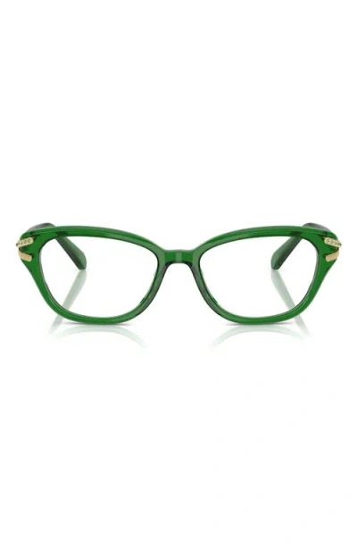 Swarovski 54mm Pillow Optical Glasses In Transparent Green