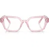 Swarovski 54mm Pillow Optical Glasses In Transparent Pink