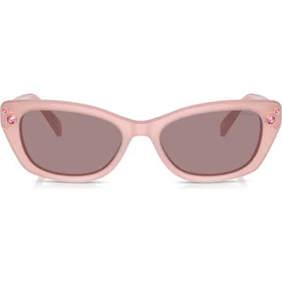 Swarovski 54mm Pillow Sunglasses In Milky Pink
