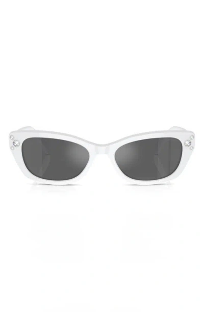 Swarovski 54mm Pillow Sunglasses In White