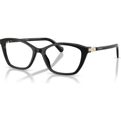 Swarovski 54mm Rectangle Optical Glasses In Black