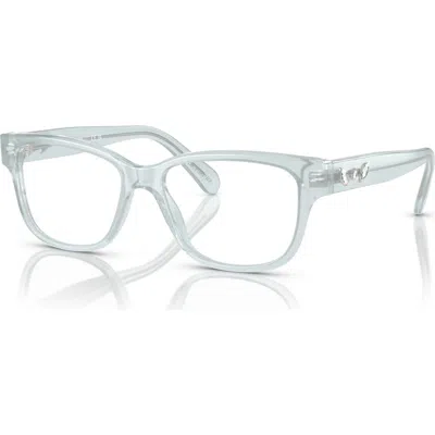 Swarovski 54mm Rectangle Optical Glasses In Silver