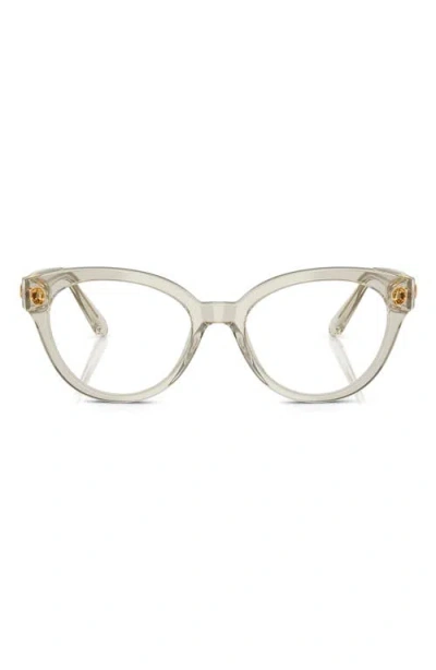 Swarovski 54mm Round Optical Glasses In Beige