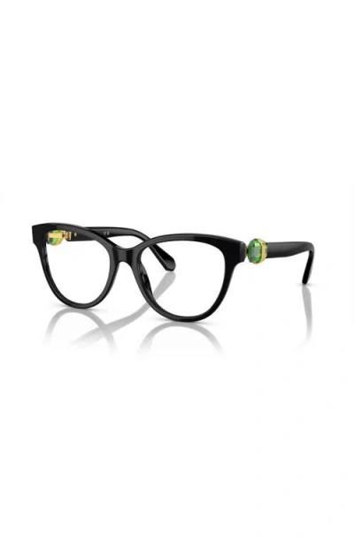 Swarovski 54mm Round Optical Glasses In Black