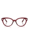 Swarovski 54mm Round Optical Glasses In Burgundy