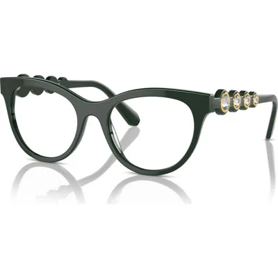 Swarovski 54mm Round Optical Glasses In Green