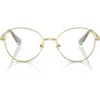 Swarovski 54mm Round Optical Glasses In Shiny Gold