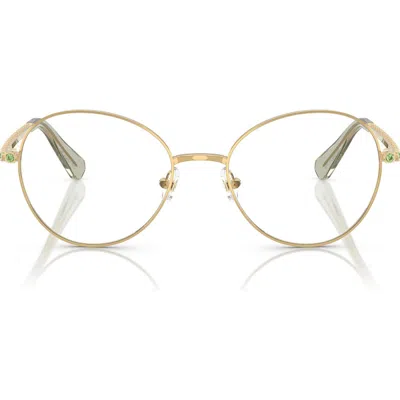 Swarovski 54mm Round Optical Glasses In Shiny Gold