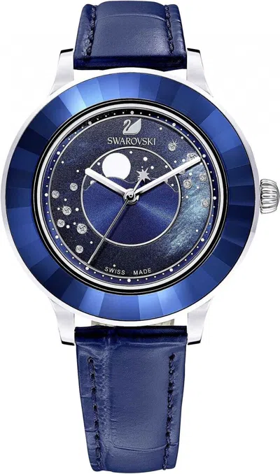 Pre-owned Swarovski 5516305 Octea Lux Moon Crystal Dial Ladies Watch