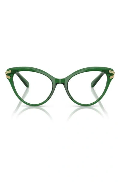 Swarovski 55mm Cat Eye Optical Glasses In Transparent Green