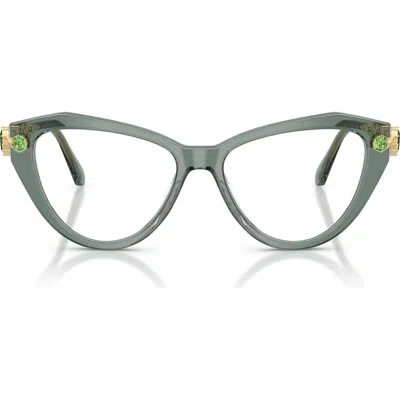Swarovski 55mm Cat Eye Optical Glasses In Transparent Green/demo Lens