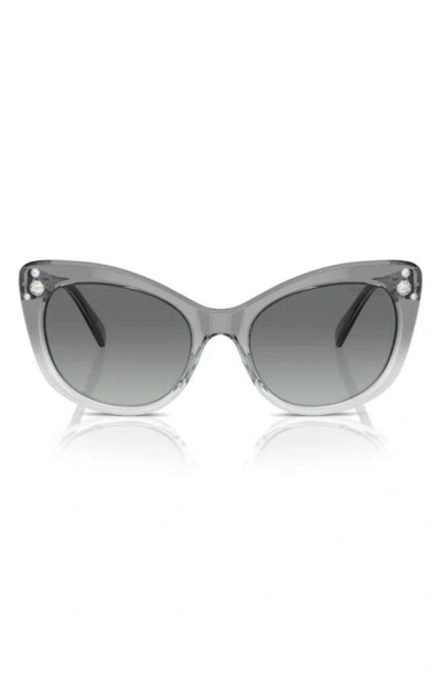 Swarovski 55mm Cat Eye Sunglasses In Gradient Grey