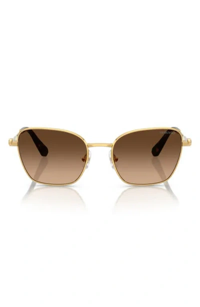 Swarovski 55mm Gradient Pilot Sunglasses In Gold/brown
