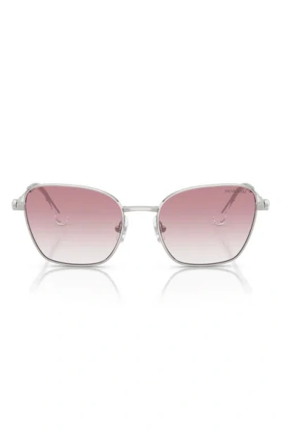 Swarovski 55mm Gradient Pilot Sunglasses In Silver