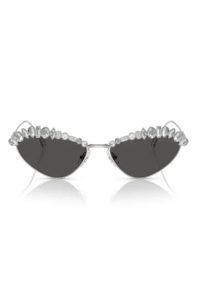 Swarovski 55mm Irregular Sunglasses In Silver