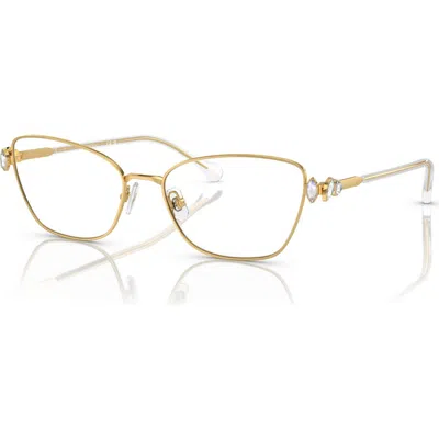 Swarovski 55mm Rectangle Optical Glasses In Gold