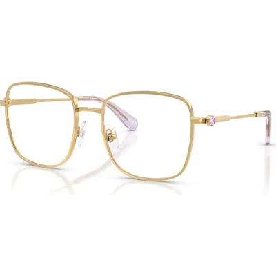 Swarovski 55mm Square Optical Glasses In Gold