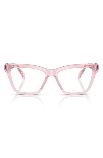 Swarovski 55mm Square Optical Glasses In Trans Pink