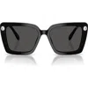 Swarovski 55mm Square Sunglasses In Black