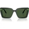 Swarovski 55mm Square Sunglasses In Green