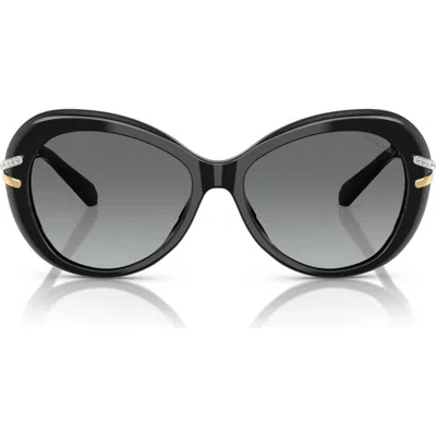 Swarovski 56mm Butterfly Sunglasses In Black
